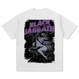 Mens Vintage Rock Band T-Shirt Washed Short Sleeve T-Shirt Crew Neck Band BLACK SABBATH Black Sabbath GOD ISDEAD