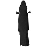 Women Dresses Sexy Backless Bright Silk Dress