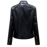 Red Leather Jacket Short Spring and Autumn Leather Slim Lapel Motorcycle Clothing