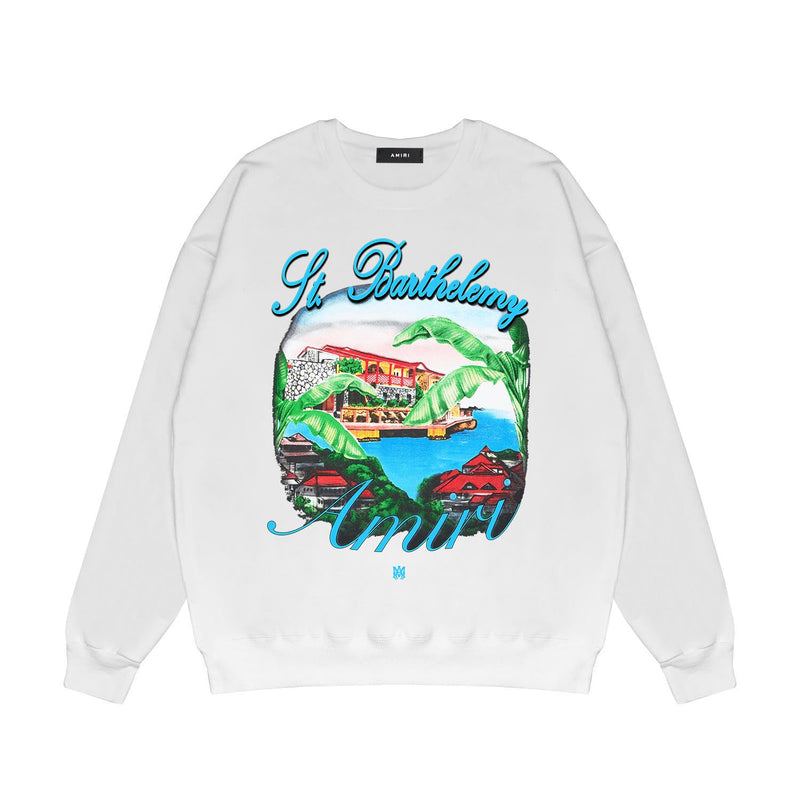 Amiri Long Sleeved Shirt Fashion Brand Crew Sweatshirts round Neck Sweater