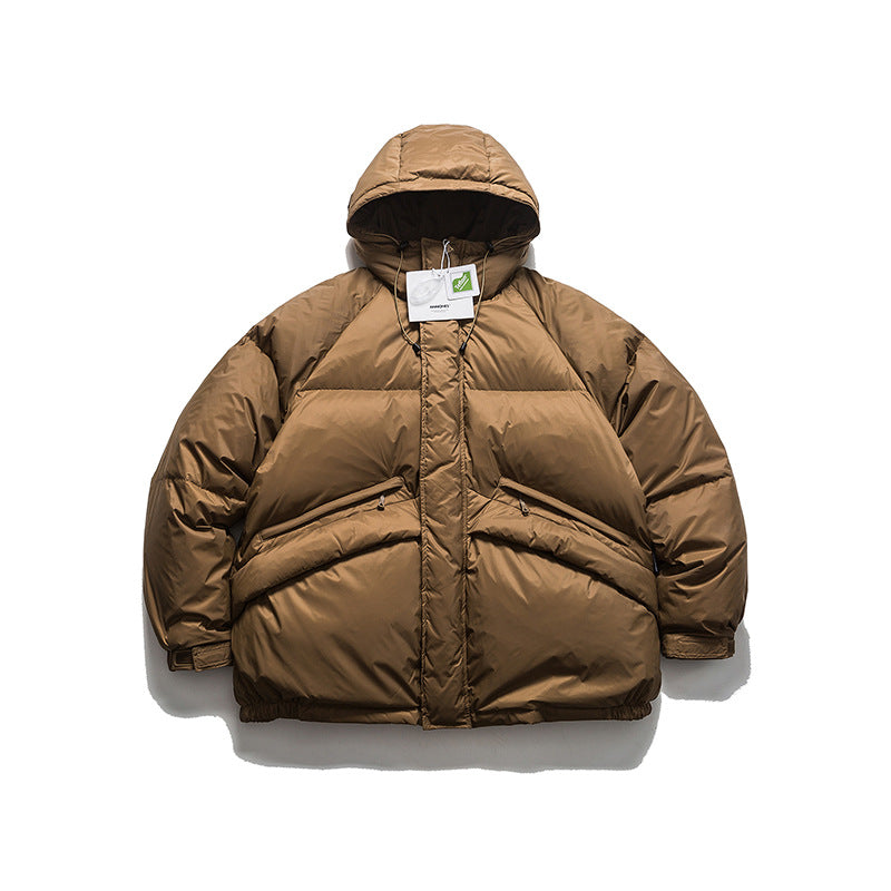 Unisex Winter Cotton Coat Hooded down Jacket Vintage down Jacket