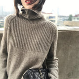 Women Knitted Pullover Turtleneck Autumn Sweater Loose Base Shirt