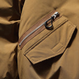 Unisex Winter Cotton Coat Zipper Pocket Decoration Stand-up Collar Cotton-Padded Clothes Vintage Loose Cotton Coat