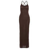Women Dresses Summer Sling Backless Dress (Bla0420)