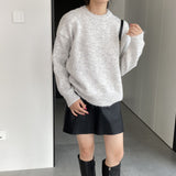 Women Winter Knitted Sweater round Neck Sweater Autumn and Winter Loose-Fitting Long Sleeve Sweater Q731