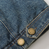 Unisex Winter Cotton Coat Washed Denim Lambswool Lapel Cotton-Padded Coat