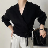 Women Knitwear Autumn Retro V-neck Sweaters Cardigan