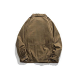 Unisex Shirts Autumn Chest Deer Leather Tag Jacket