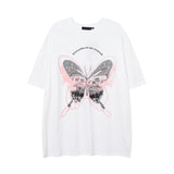 Men T Shirt Summer Butterfly Graffiti Puff Print Couple Short Sleeve T-shirt