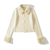Women Sweater Knitwear Fall and Winter Lapels Slim-Fit Zipper BF Coat Leopard Print Knitted Cardigan