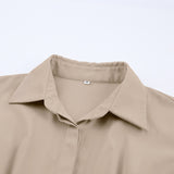 Women Dress Shirt Dress Autumn and Winter Long Sleeve A- line Dress