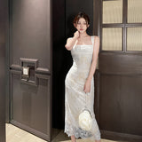 Women Dresses Shoulder Strap Slim Strap Lace Dress