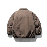 Unisex Winter Cotton Coat Winter Three-Dimensional Pocket Decoration Lapel Cotton-Padded Coat Retro Workwear Cotton Coat