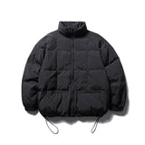 Unisex Winter Cotton Coat Stand Collar down Jacket Japanese-Style Retro Pockets down Jacket