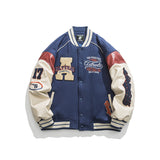 Unisex Winter Cotton Coat Retro Patchwork Three-Dimensional Printed Baseball Uniform Cotton-Padded Coat