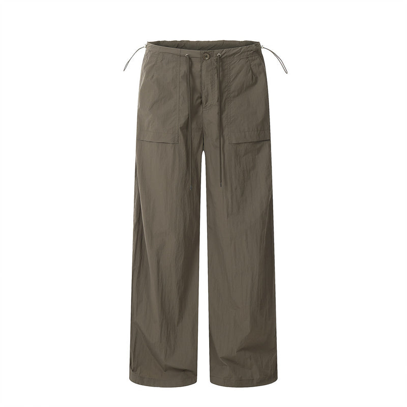 Men Sweatpants Exercise Casual Pants Men's Loose Solid Color Wide-Leg Straight Pants