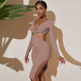 Women Dress Summer Sexy Cutout V-neck Dress