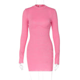 Women Dresses Long Sleeve Sexy Backless Dress