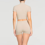 Women T-shirt Sexy Slim Fit Turtleneck T-shirt Short Top