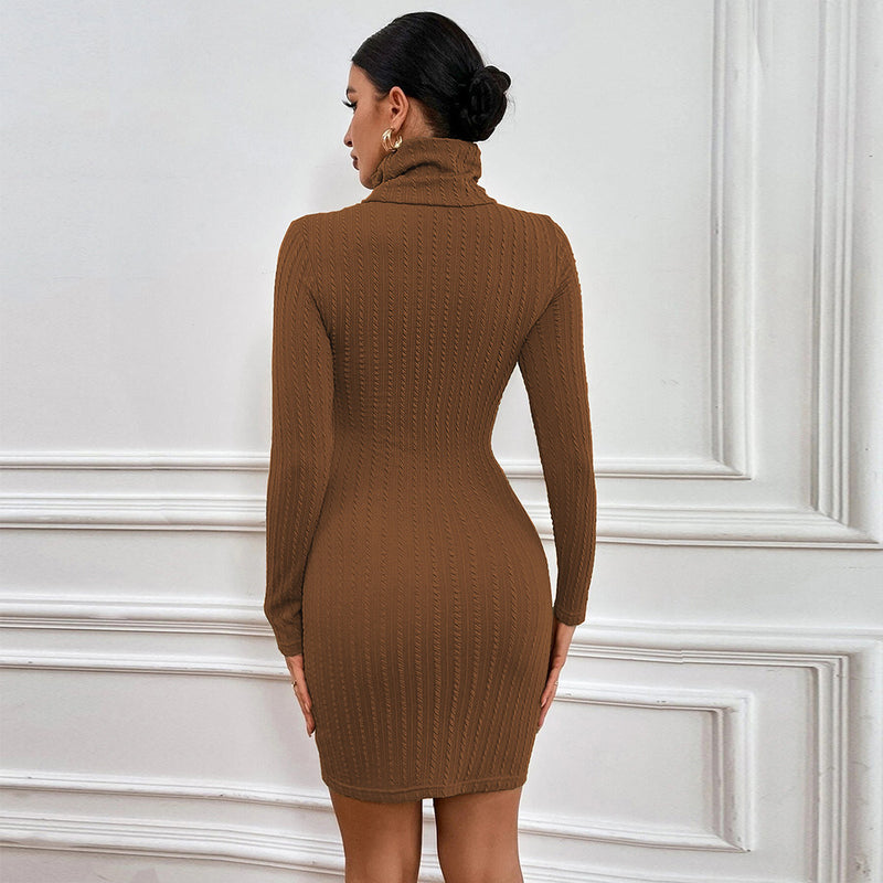 Women Dress Sexy Cutout Slim Fit Hip Skirt Long Sleeve Dress