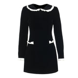 Women Dresses Velvet Dress Autumn and Winter Short Skirt
