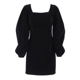 Women Dress Autumn Pleuche Dress Hip Skirt