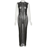 Women Dresses Spring and Summer Sexy Sleeveless Backless Slim Fit Dress (Bla0420)
