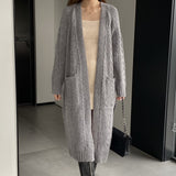 Women Cardigan Sweater Autumn Sweater Cardigan Long Sleeve Baggy Coat W2369