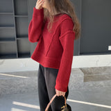 Women Winter Knitted Sweater Autumn and Winter Crew Neck Pullover Sweater Sweater 8t3107