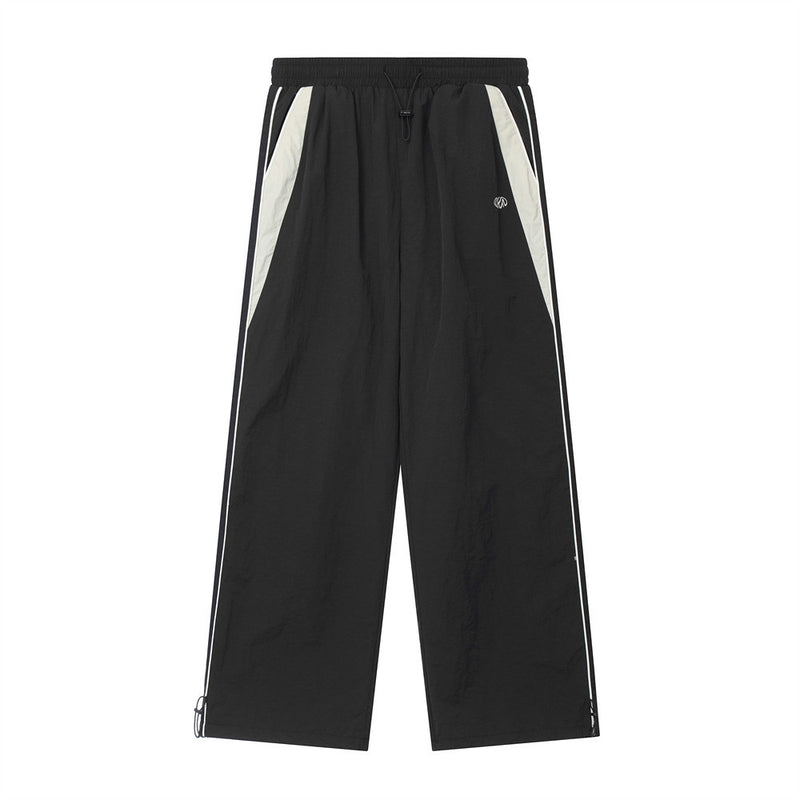 Men Sweatpants Casual Straight Pants Men Loose-Fitting Wide-Leg Trousers Drawstring Jogger Pants Tactical Pants