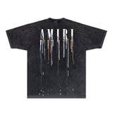 Amiri T-shirt Washed and Worn Retro Short Sleeve T-shirt