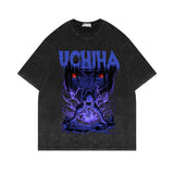 Washed and old short-sleeved T-shirt Hokage cartoon print