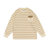 Unisex Sweater Fall Vintage Stripe Pocket Sweater