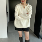 Women Winter Knitted Sweater Crew Neck Thick Sweater Winter Loose-Fitting Long Sleeve Sweater R8826