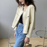 Women Cardigan Sweater Autumn Knitted Short Coat Slim-Fit Cardigan Long Sleeve Coat 2ta07