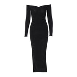 Women Dresse Formal Dress Sexy Sheath off-the-Shoulder Dress