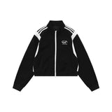 Women Jacket Autumn and Winter Loose Stand Collar Long Sleeve Casual Zipper Jacket