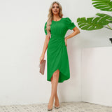 Women Date Dress Spring/Summer round Neck Dress