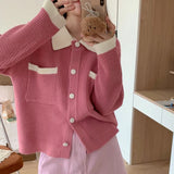 Women Knitwear Fall and Winter Lapels Sweater Female Loose Knitted Cardigan