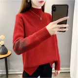 Women Knitted Pullover Sweater Autumn and Winter Turtleneck Loose Long Sleeve Sweater