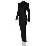 Women Dresses Summer round Neck, Slim-Fit, Long-Sleeved Dress