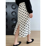 Women Skirt Autumn Sheath Polka Dot Skirt