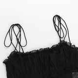Women Tops Summer Sexy Slim Fit Spaghetti Straps Knitted Top (Csm202404)
