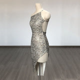 Women Evening Dress Leopard Print Dress Bandage One-Piece Dress Dress