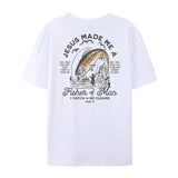 Vintage Fashion Fisher of Men Back Print Women Tops Christia