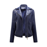 Red Leather Jacket Short Spring and Autumn Leather Slim Lapel Motorcycle Clothing