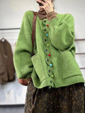 Women Knitted Cardigan Autumn and Winter Sweater Cardigan Long Sleeve Top