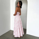 Women Dresses Summer Printing Slim Fit Long Dress Sexy Vacation Dress
