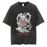 Washed and old T-shirt anime ONE PIECE short sleeve