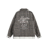 Unisex Jacket Autumn Coarse Woven Embroidered Plaid Coat
